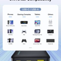 BASEUS Power Bank 10000 mAh 22.5W + кабел Type-C – Type-C, EnerFill FC51 Bipow 2 Pro /черен/ –  EnerFill EP21