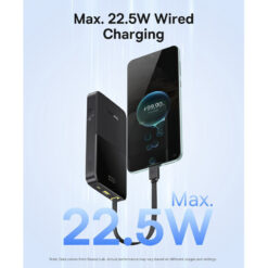 BASEUS Power Bank 10000 mAh 22.5W + вграден кабел Type-C, EnerFill FC51 Bipow 2 Pro /черен/ – E0027600