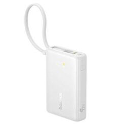 BASEUS Power Bank 10000 mAh, 45W + вграден кабел C, PicoGo /бял/ – P10076803213-00