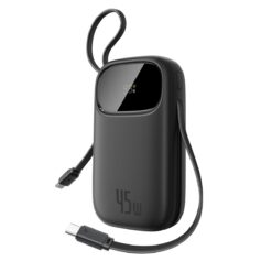 BASEUS Power Bank 10000 mAh, 45W + вградени кабели 2хC, EnerFill FC31 Qpow 3 /черен/ – P10082102123-00