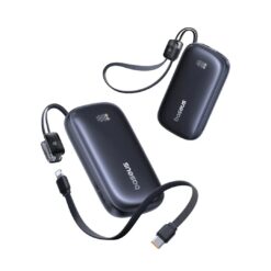 BASEUS Power Bank 10000 mAh, 45W + вградени кабели C-L, EnerFill FC21 Qpow 3 Ultra /бял/ – E0027Q00