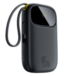 BASEUS Power Bank 10000 mAh, 45W + вградени кабели C + L, EnerFill FC31 Qpow 3 /черен/ – E0028C00