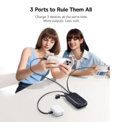 BASEUS Power Bank 20000 mAh, 45W + вградени кабели C-L, EnerFill FC21 Qpow 3 Ultra /черен/ – E0027P00