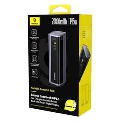 BASEUS Power Bank 20800 mAh 145W + кабел Type-C – Type-C, EnerGeek GP12 /графит/ – P10082109813-00