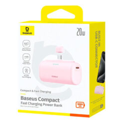 BASEUS Power Bank 5000 mAh 20W USB-C + USB-C /розов/ – P10068306413-00