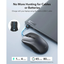 ESR Безжична мишка MagMouse, с вграден кабел Type-C /черен/