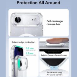 ESR Калъф Classic Hybrid iPhone 17 Air, MagSafe + Camera control cover /блестящ/ Amazon pack