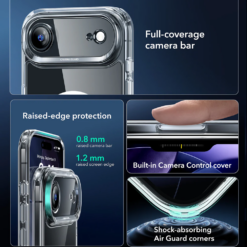 ESR Калъф Classic Hybrid iPhone 17 Air, MagSafe + Camera control cover /прозрачен/ Amazon pack
