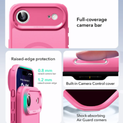 ESR Калъф Classic Hybrid iPhone 17 Air, MagSafe + Camera control cover /розов/