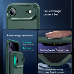 ESR Калъф Classic Hybrid iPhone 17 Air, MagSafe + Camera control cover /зелен/ Amazon pack