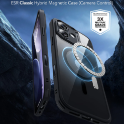ESR Калъф Classic Hybrid iPhone 17, MagSafe + Camera control cover /черен/ Amazon pack