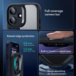 ESR Калъф Classic Hybrid iPhone 17, MagSafe + Camera control cover /черен/ Amazon pack