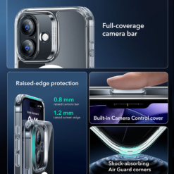 ESR Калъф Classic Hybrid iPhone 17, MagSafe + Camera control cover /прозрачен/ Amazon pack