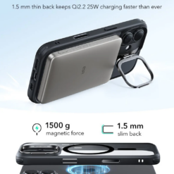 ESR Калъф Classic Hybrid iPhone 17, MagSafe + Camera control cover + стойка /черен/