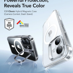 ESR Калъф Classic Hybrid iPhone 17, MagSafe + Camera control cover + стойка /прозрачен/