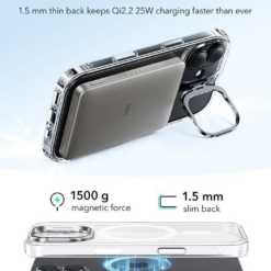 ESR Калъф Classic Hybrid iPhone 17, MagSafe + Camera control cover + стойка /прозрачен/