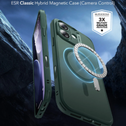ESR Калъф Classic Hybrid iPhone 17, MagSafe + Camera control cover /зелен/ Amazon pack