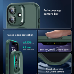 ESR Калъф Classic Hybrid iPhone 17, MagSafe + Camera control cover /зелен/ Amazon pack