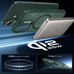 ESR Калъф Classic Hybrid iPhone 17, MagSafe + Camera control cover /зелен/ Amazon pack