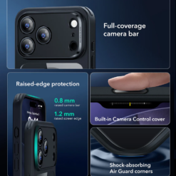 ESR Калъф Classic Hybrid iPhone 17 Pro, MagSafe + Camera control cover /черен/