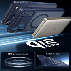 ESR Калъф Classic Hybrid iPhone 17 Pro, MagSafe + Camera control cover /син/