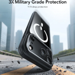 ESR Калъф Classic Hybrid iPhone 17 Pro, MagSafe + Camera control cover + стойка /черен/