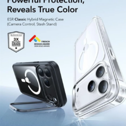 ESR Калъф Classic Hybrid iPhone 17 Pro Max, MagSafe + Camera control cover + стойка /черен/