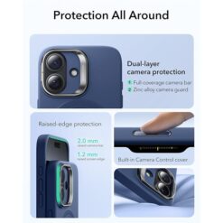 ESR Калъф Cloud Soft със стойка iPhone 17, MagSafe + Camera Control /син/