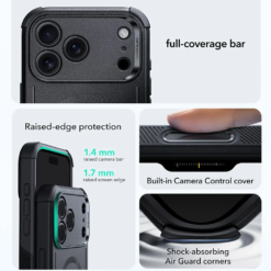 ESR Калъф Cyber Tough Armor iPhone 17 Pro Max, MagSafe + Camera Control /черен/ Amazon pack
