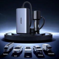 UGREEN 12V 150W, 2xUSB-A + 2xUSB-C /графит/ – EC706 / 35571