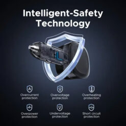 UGREEN 12V 75W, USB-A + USB-C + кабел C, GaN /графит/ – EC601 / 55653