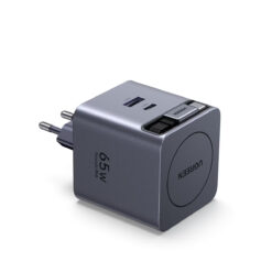 UGREEN 220V 65W, USB-A + USB-C + кабел C, GaN /графит/ – X615 / 65825