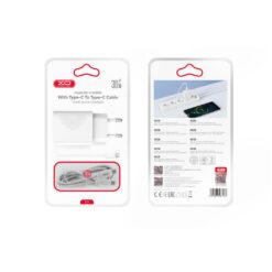 XO 220V 30W, USB-C + кабел Type-C – Type-C /бял/ – L162