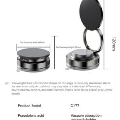 XO Холдер Magnetic Suction cup /no hook/, Manual с вакуум /черен/- C177