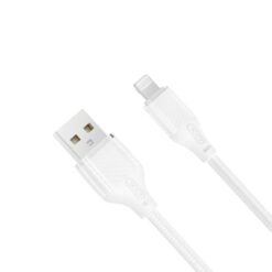 XO Кабел USB-A – Lightning, 1м, 6A, Transparent Braided /бял/ – NB291