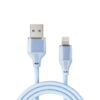XO Кабел USB-A – Lightning, 1м, 6A, Transparent Braided /син/ – NB291