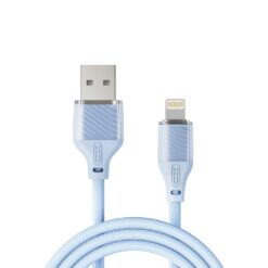 XO Кабел USB-A – Lightning, 1м, 6A, Transparent Braided /син/ – NB291