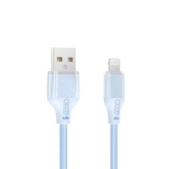 XO Кабел USB-A – Lightning, 1м, 6A, Transparent Braided /син/ – NB291