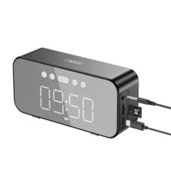 XO Тонколонка с час и радио, Mirror clock wireless /черен/ – F41