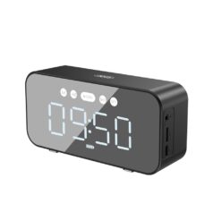 XO Тонколонка с час и радио, Mirror clock wireless /черен/ – F41