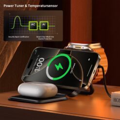 XO Wireless зарядно 15W 3 в 1, /черно/ – CX035