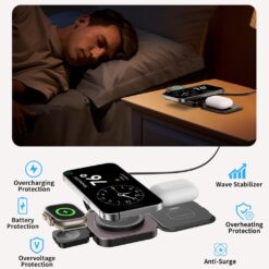 XO Wireless зарядно 15W 3 в 1, /черно/ – CX035