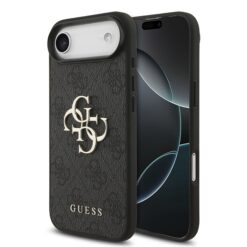 GUESS Калъф Apple iPhone 17 Air, PU 4G Metal Logo, /сив/ – GUHCP17M4GMGGR
