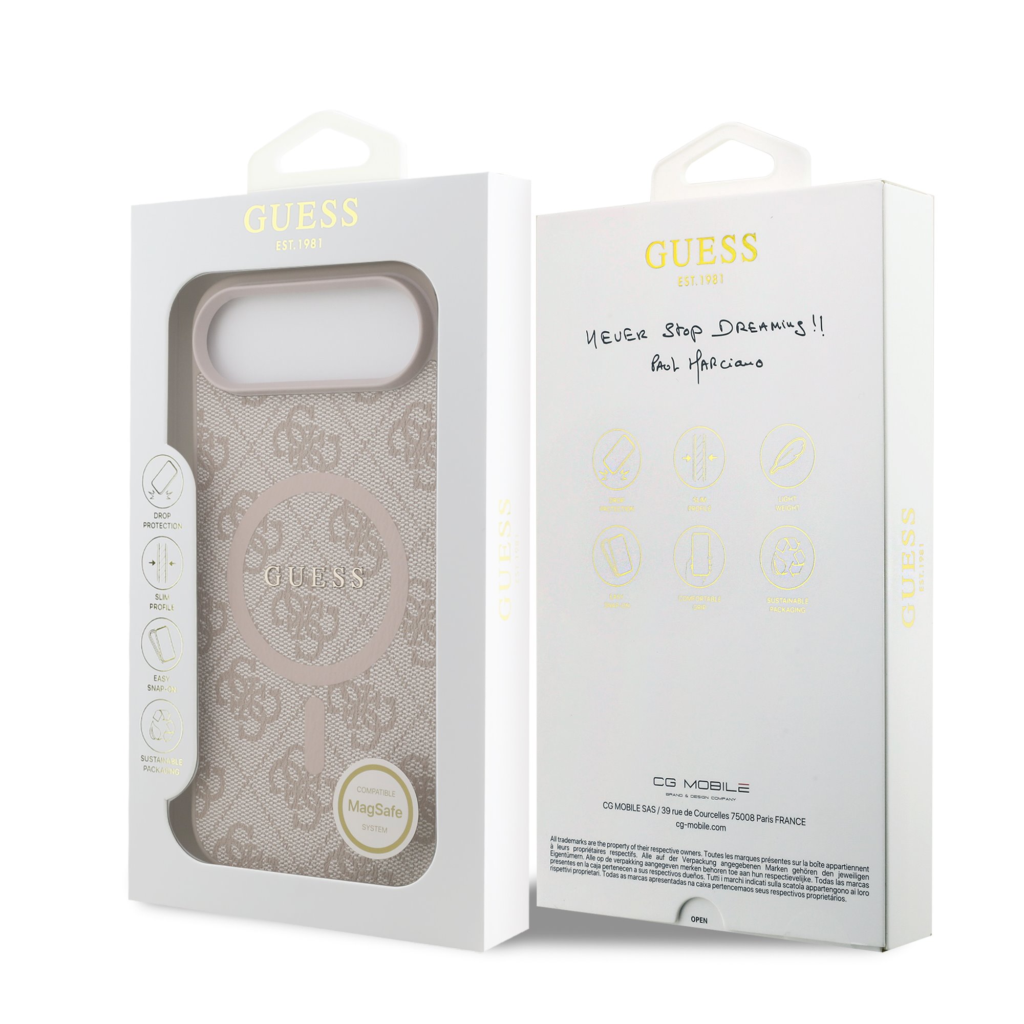 GUESS Калъф Apple iPhone 17 Air, PU Leather 4G Colored Ring MagSafe, /розов/ – GUHMP17MG4GFRP