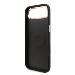 GUESS Калъф Apple iPhone 17 Air, PU Leather 4G Strass Triangle Logo Gold Frame MagSafe, /черен/ – GUHMP17MP4GTDGMK