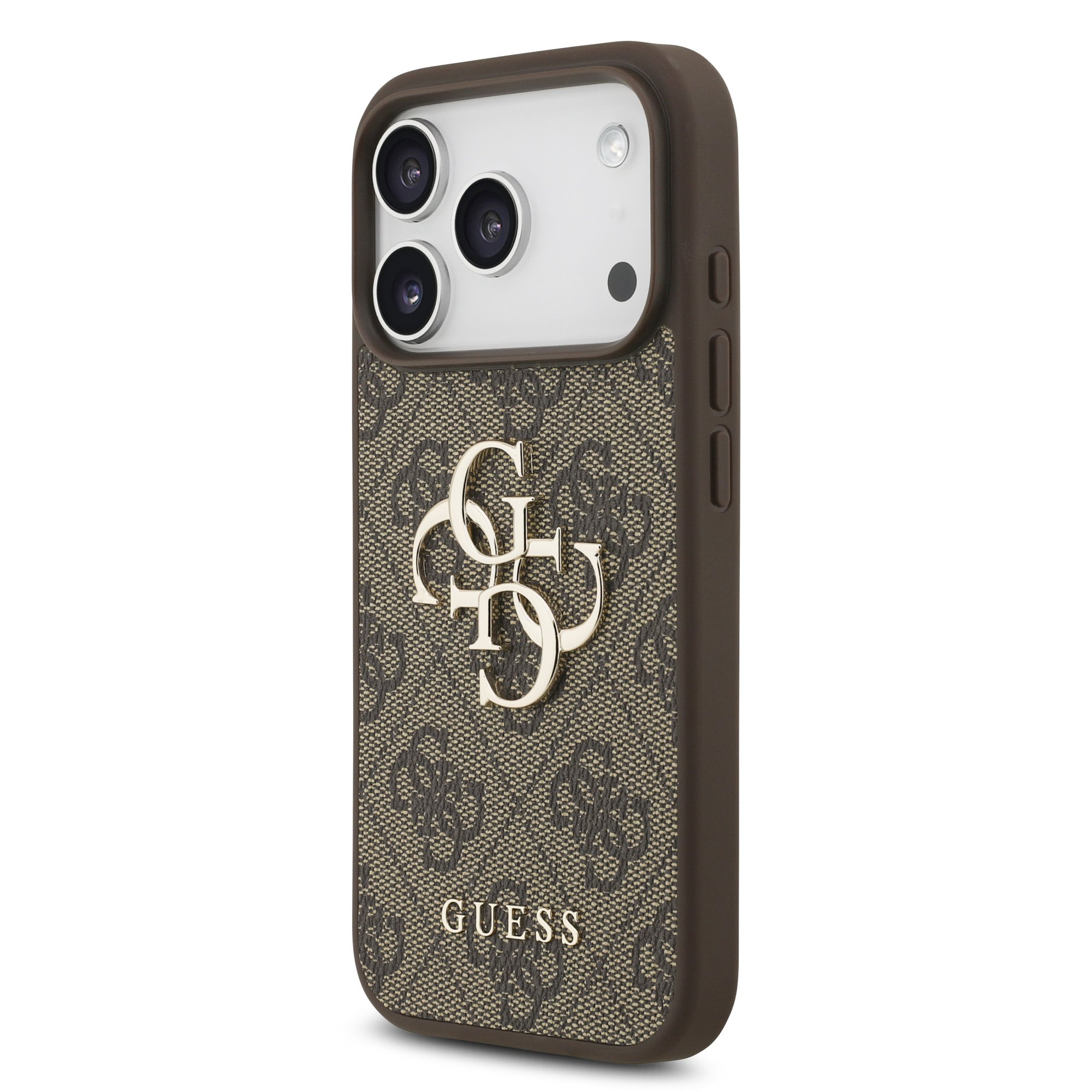 GUESS Калъф Apple iPhone 17 Pro Max, PU 4G Metal Logo, /кафяв/ – GUHCP17X4GMGBR