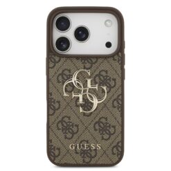 GUESS Калъф Apple iPhone 17 Pro Max, PU 4G Metal Logo, /кафяв/ – GUHCP17X4GMGBR