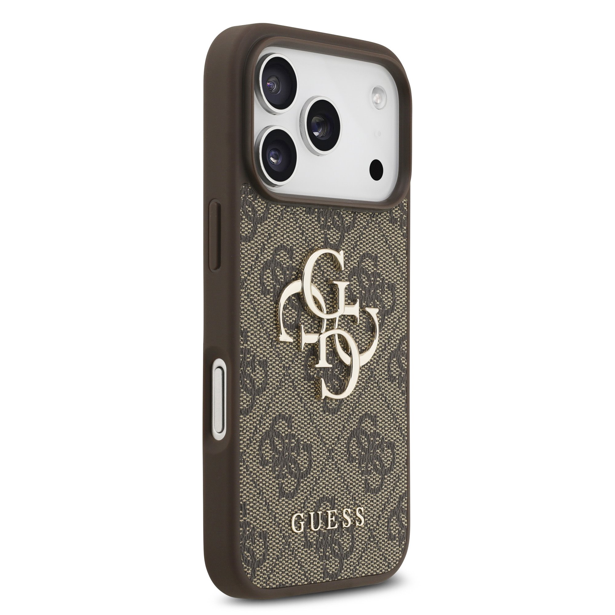 GUESS Калъф Apple iPhone 17 Pro Max, PU 4G Metal Logo, /кафяв/ – GUHCP17X4GMGBR