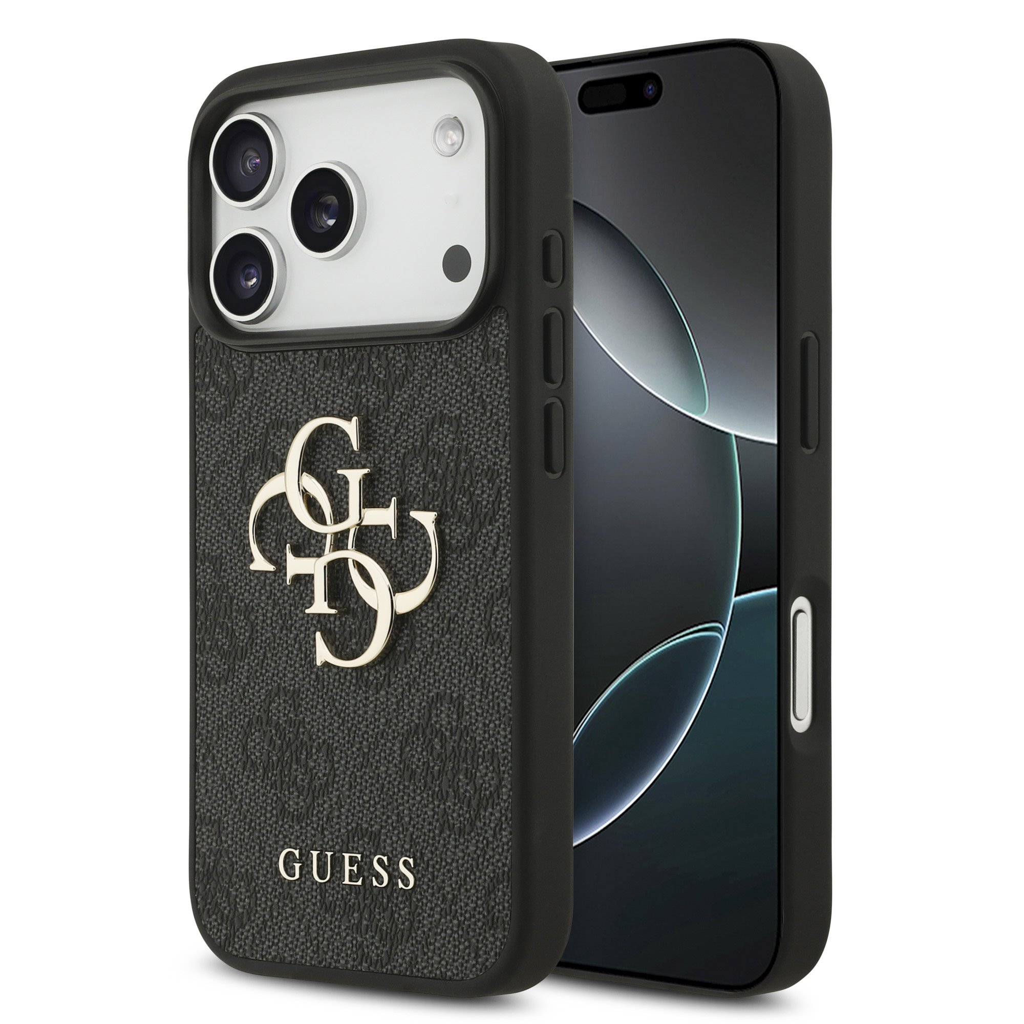 GUESS Калъф Apple iPhone 17 Pro Max, PU 4G Metal Logo, /сив/ – GUHCP17X4GMGGR