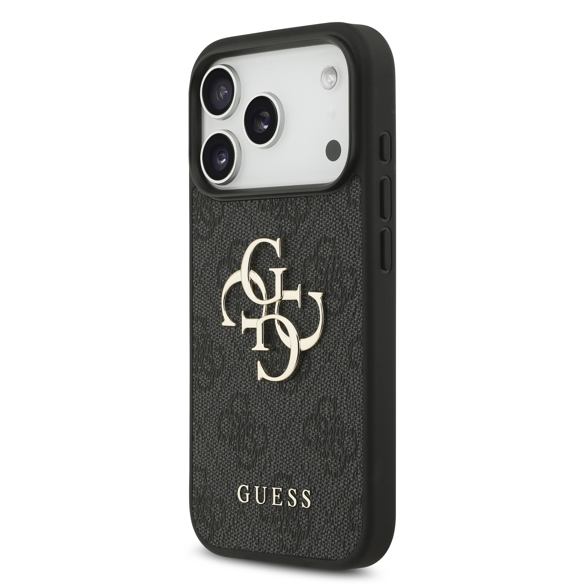 GUESS Калъф Apple iPhone 17 Pro Max, PU 4G Metal Logo, /сив/ – GUHCP17X4GMGGR